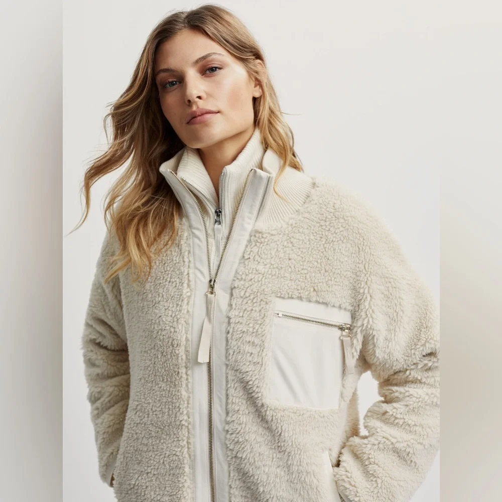 Varley Marney Oversized Fuzzy Jacket Fleece Sherpa